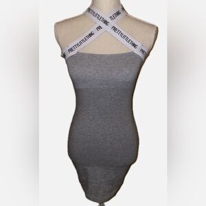 PrettyLittleThing Light Gray Halter Dress